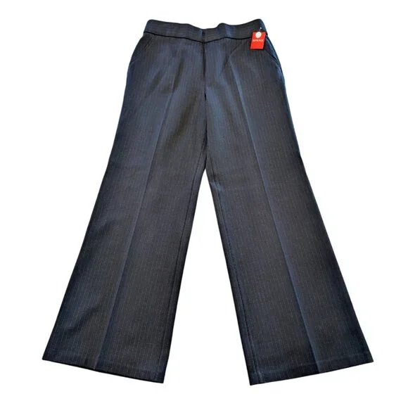 SPANX Nwt PerfectFit Ponte Wide Leg Pants 1X Tall Navy GrayPinstripe SuperSmooth - Picture 2 of 9